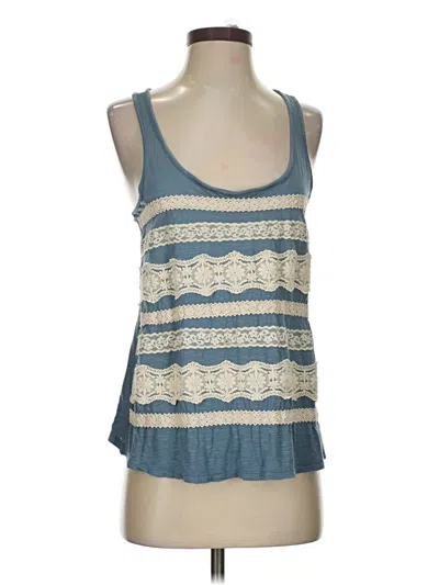 Pre-owned Love On A Hanger Tank Top Blue Halter Neckline Tops