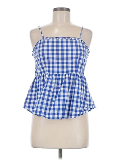 Pre-owned Love On A Hanger Tank Top Blue Strapless Neckline Tops