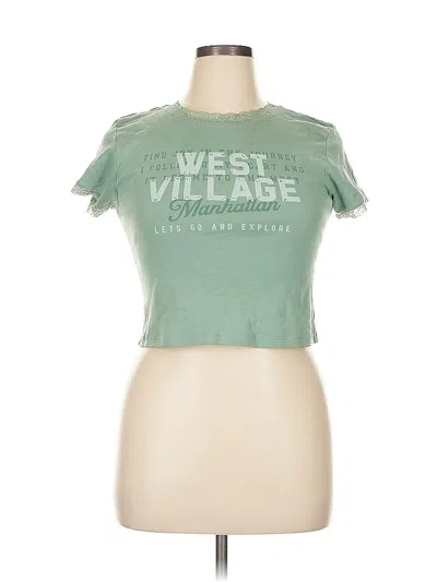 Pre-owned Love Peace & Lazy Days Short Sleeve T-shirt In Green