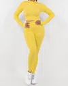 Love Poem Long Sleeve Top And Pants Loungin Set In Yellow