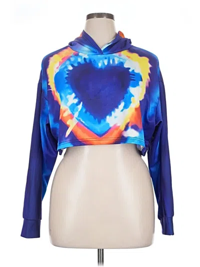 Pre-owned Love Poem Pullover Hoodie In Blue