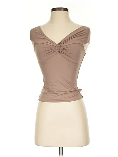 Pre-owned Love Poem Sleeveless Top Brown Strapless Neckline Tops