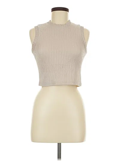 Pre-owned Love Poem Sleeveless Top Tan Halter Neckline Tops