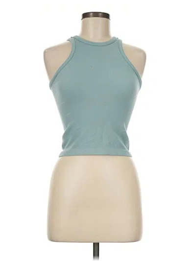 Pre-owned Love Poem Tank Top Teal Halter Neckline Tops