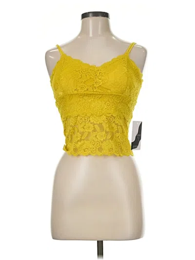 Pre-owned Love Poem Tank Top Yellow Strapless Neckline Tops