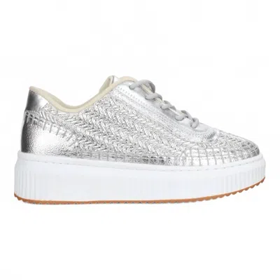 Love Rio Women's Avery Embossed Sneakers In Silver
