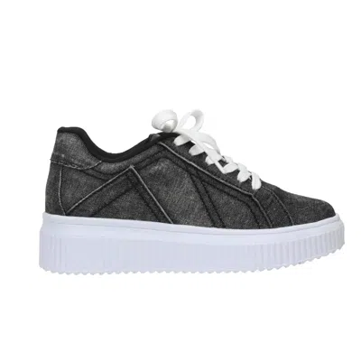 Love Rio Women's Chuck Sneaker In Black Denim In Multi