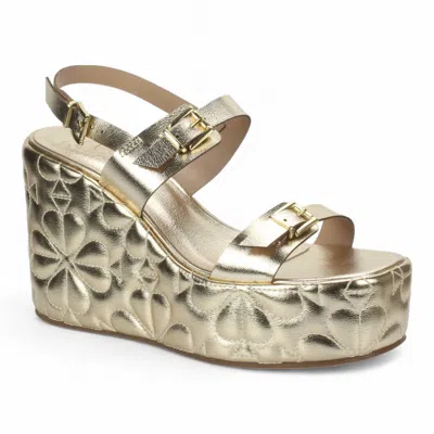 Love Rio Women's Dovie Quilted Wedge Sandal In Champagne In Multi