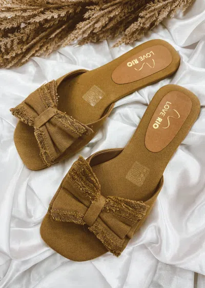 Love Rio Women's Freya Bow Sandal In Mocha In Brown