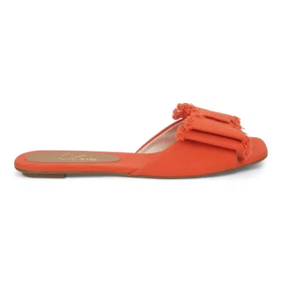 Love Rio Women's Freya Threads Flat Sandal In Coral In Orange