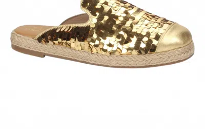 Love Rio Women's Glitz Sequin Espadrille Mules In Gold
