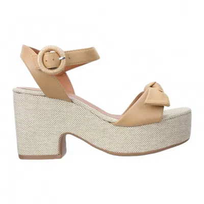 Love Rio Women's Hazel Platform Bow Sandals In Pecan Natural In Brown