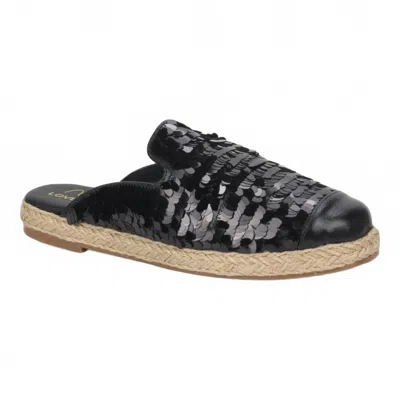 Love Rio Women'sglitz Sequin Espadrille Mules In Black