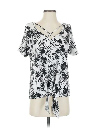 Pre-owned Love Ryan Short Sleeve Blouse In Silver