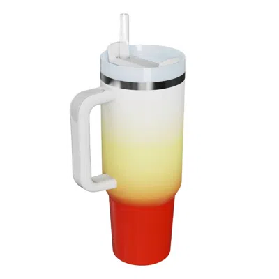 Love Salve Gradient Stainless Steel Tumbler In Deep Red In Silver