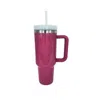 Shop Love Salve Stainless Steel Tumbler With Handle And Straw In Hot Pink
