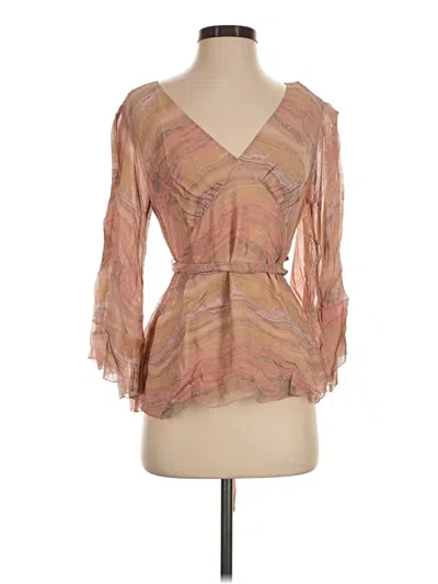 Pre-owned Love Sam 3/4 Sleeve Blouse In Tan