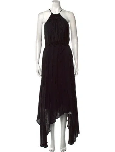 Pre-owned Love Sam Halterneck Long Dress In Black