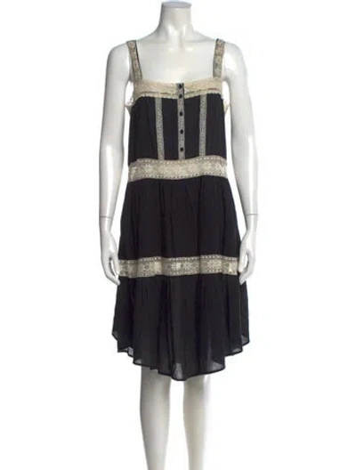 Pre-owned Love Sam Lace Pattern Mini Dress In Black