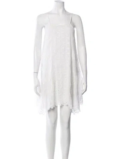 Pre-owned Love Sam Lace Pattern Mini Dress In Neutrals