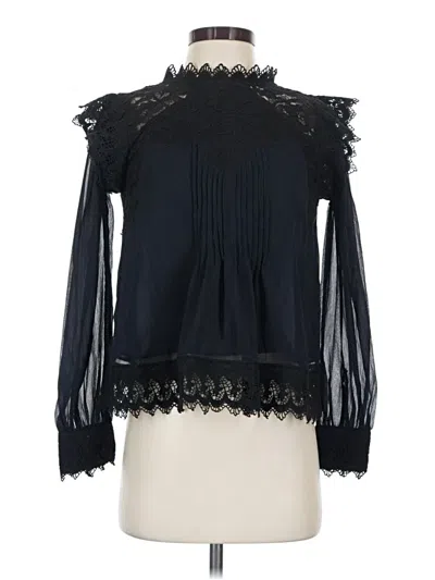 Pre-owned Love Sam Long Sleeve Blouse In Black