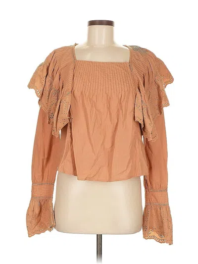 Pre-owned Love Sam Long Sleeve Blouse In Brown