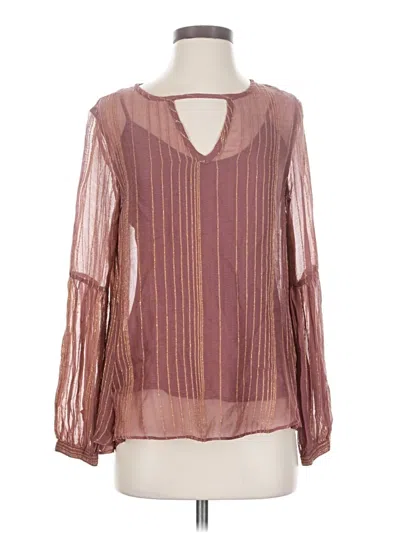 Pre-owned Love Sam Long Sleeve Blouse In Burgundy