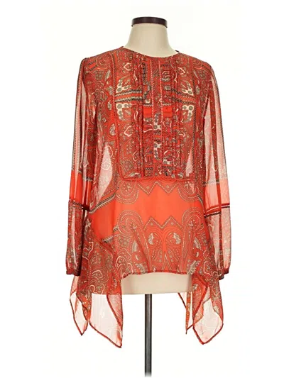 Pre-owned Love Sam Long Sleeve Blouse In Orange