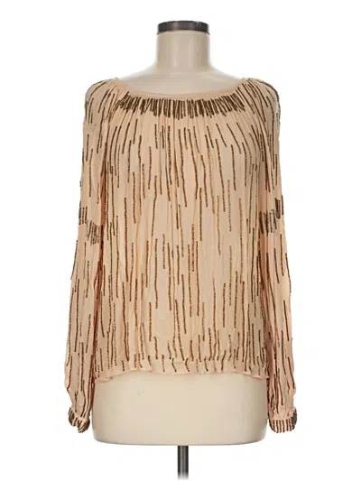 Pre-owned Love Sam Long Sleeve Blouse In Tan