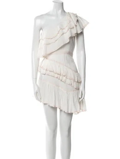 Pre-owned Love Sam One-shoulder Mini Dress In Neutral