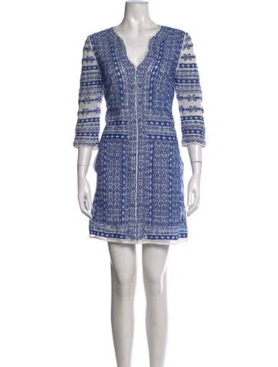 Pre-owned Love Sam Printed Mini Dress In Blue