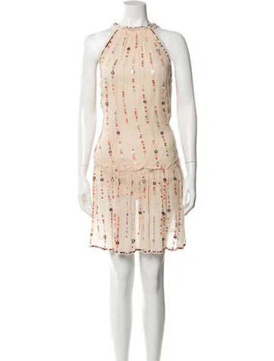 Pre-owned Love Sam Printed Mini Dress In Pink