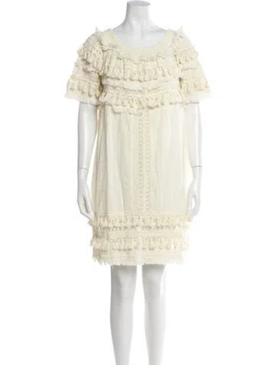 Pre-owned Love Sam Scoop Neck Mini Dress In Yellow