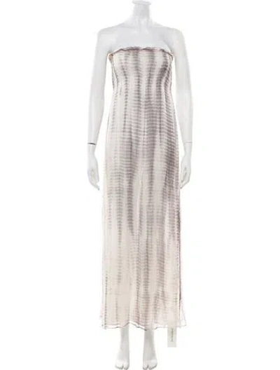Pre-owned Love Sam Tie-dye Print Long Dress In Neutrals