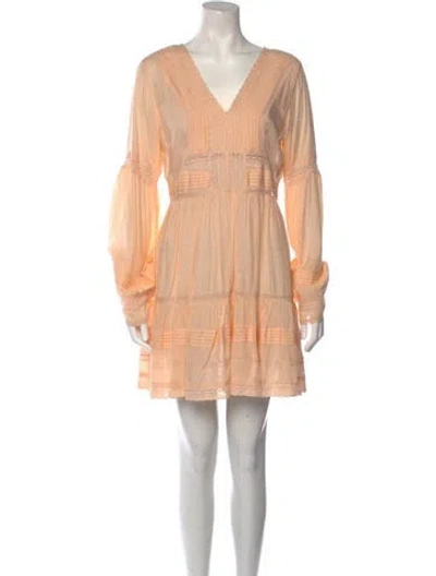 Pre-owned Love Sam V-neck Mini Dress In Orange