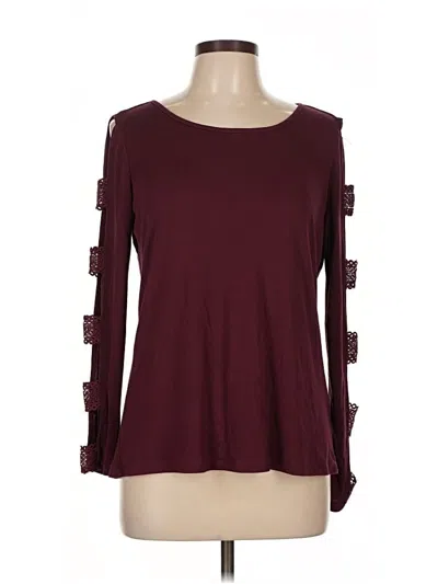 Pre-owned Love Scarlett 3/4 Sleeve T-shirt In Burgundy