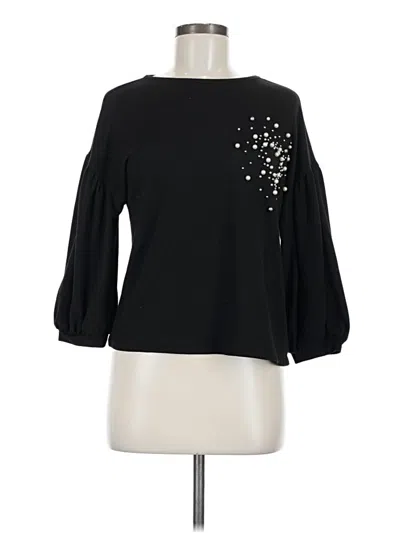 Pre-owned Love Scarlett 3/4 Sleeve Top Black Boatneck Tops