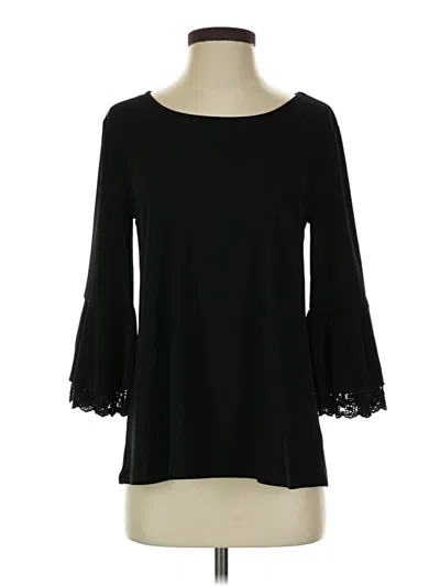 Pre-owned Love Scarlett 3/4 Sleeve Top Black Boatneck Tops