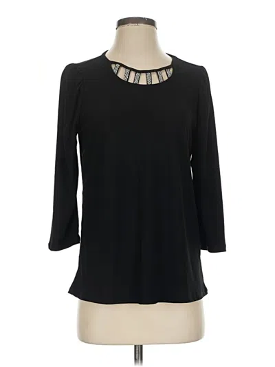 Pre-owned Love Scarlett 3/4 Sleeve Top Black Keyhole Neckline Tops