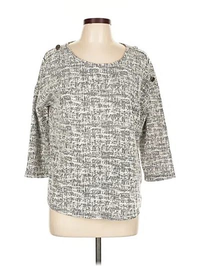 Pre-owned Love Scarlett 3/4 Sleeve Top Gray Square Neckline Tops