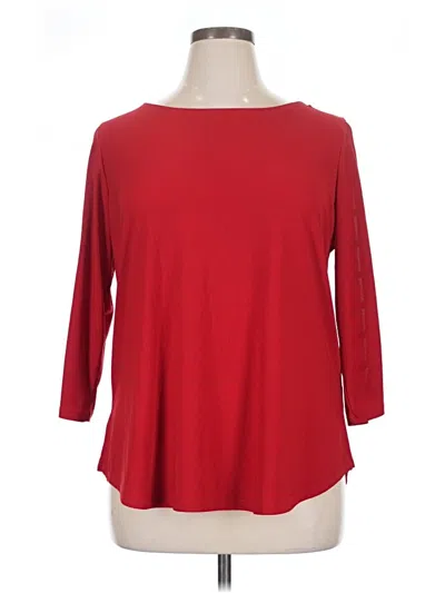 Pre-owned Love Scarlett 3/4 Sleeve Top Red Boatneck Tops