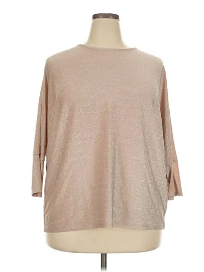 Pre-owned Love Scarlett 3/4 Sleeve Top Tan Boatneck Tops