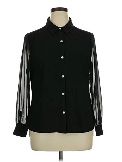 Pre-owned Love Scarlett Long Sleeve Blouse In Black
