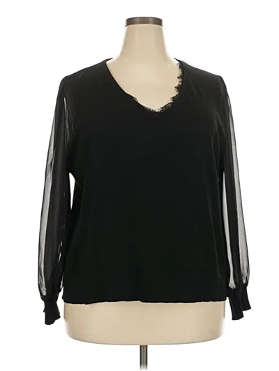 Pre-owned Love Scarlett Long Sleeve Blouse In Black