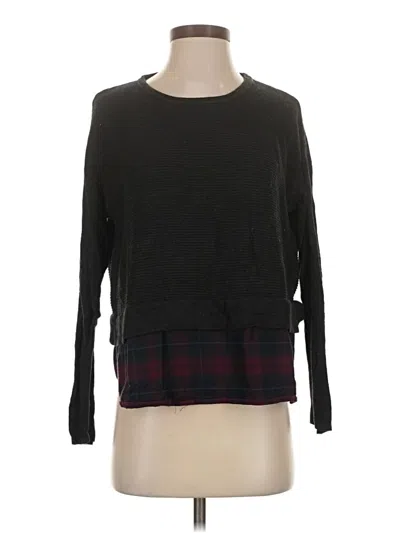 Pre-owned Love Scarlett Long Sleeve Top Black Crew Neck Tops