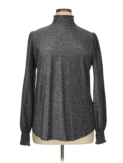 Pre-owned Love Scarlett Long Sleeve Top Gray Turtleneck Tops