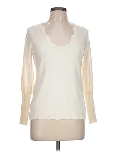 Pre-owned Love Scarlett Long Sleeve Top Ivory Scoop Neck Tops