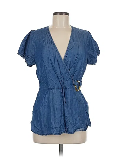 Pre-owned Love Scarlett Short Sleeve Blouse In Blue