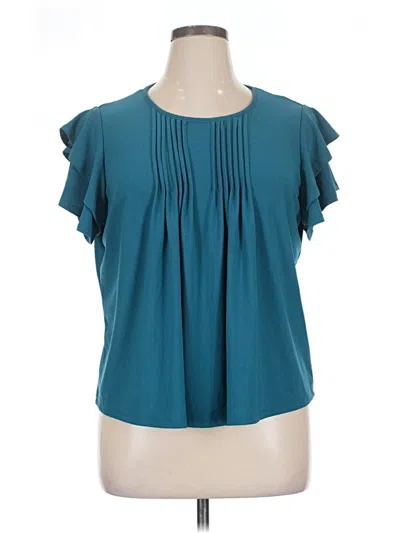 Pre-owned Love Scarlett Short Sleeve Blouse In Blue