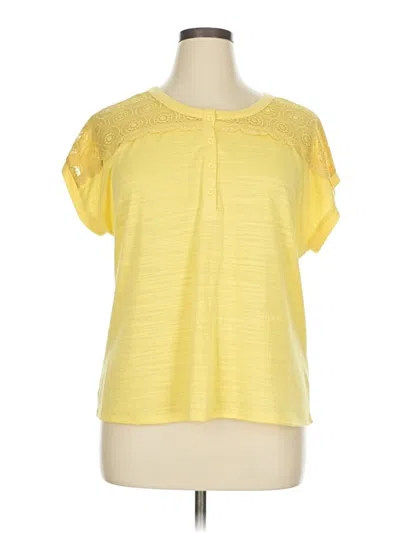 Pre-owned Love Scarlett Short Sleeve Blouse In Yellow